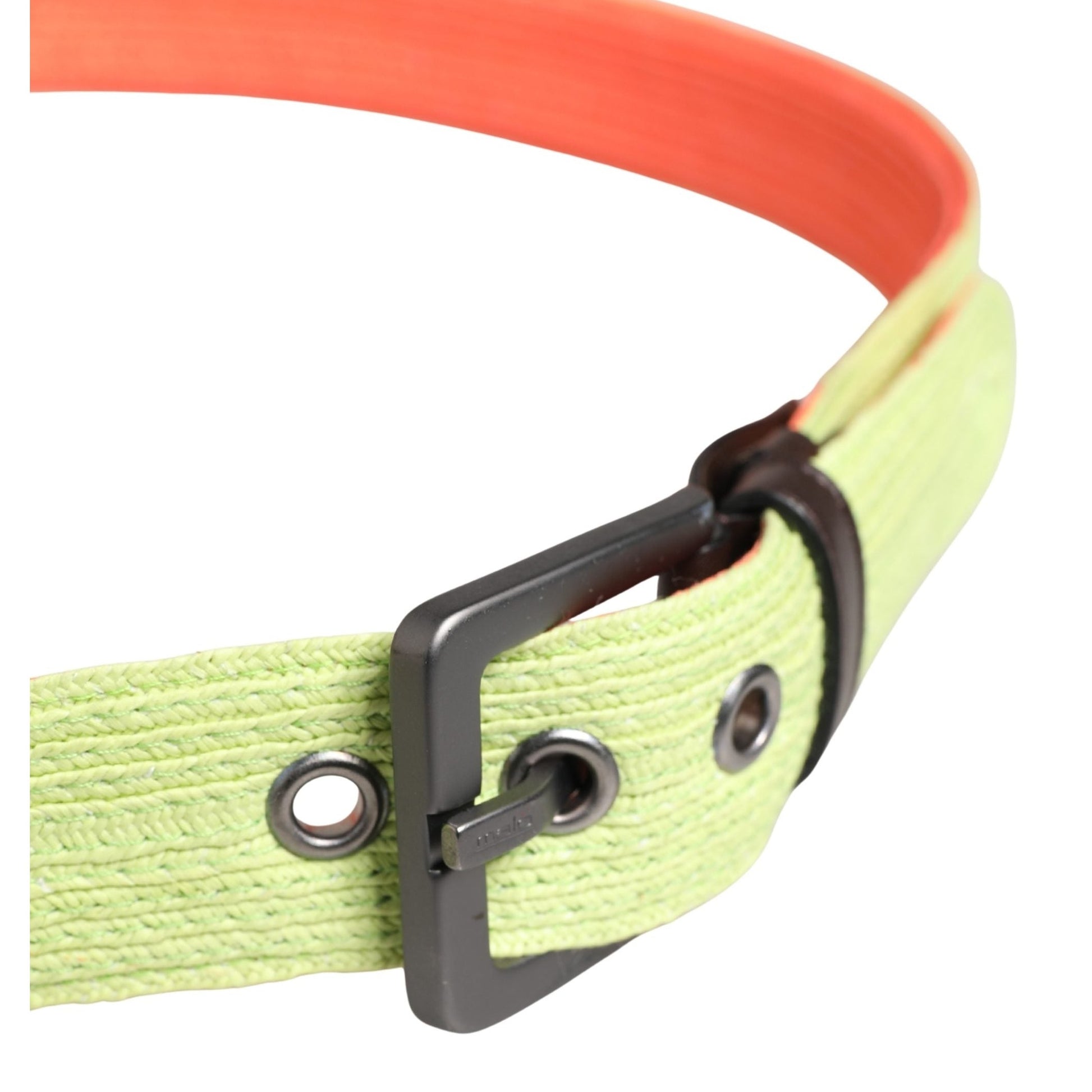 Malo Green Orange Braided Metal Buckle Waist Cintura Belt