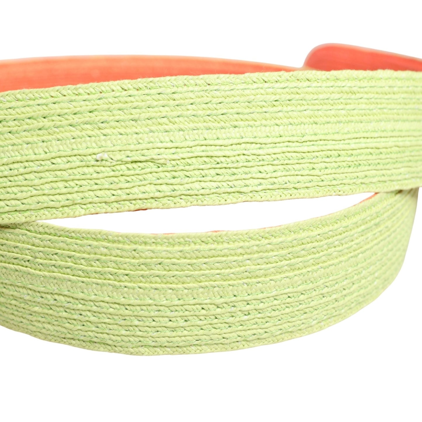 Malo Green Orange Braided Metal Buckle Waist Cintura Belt