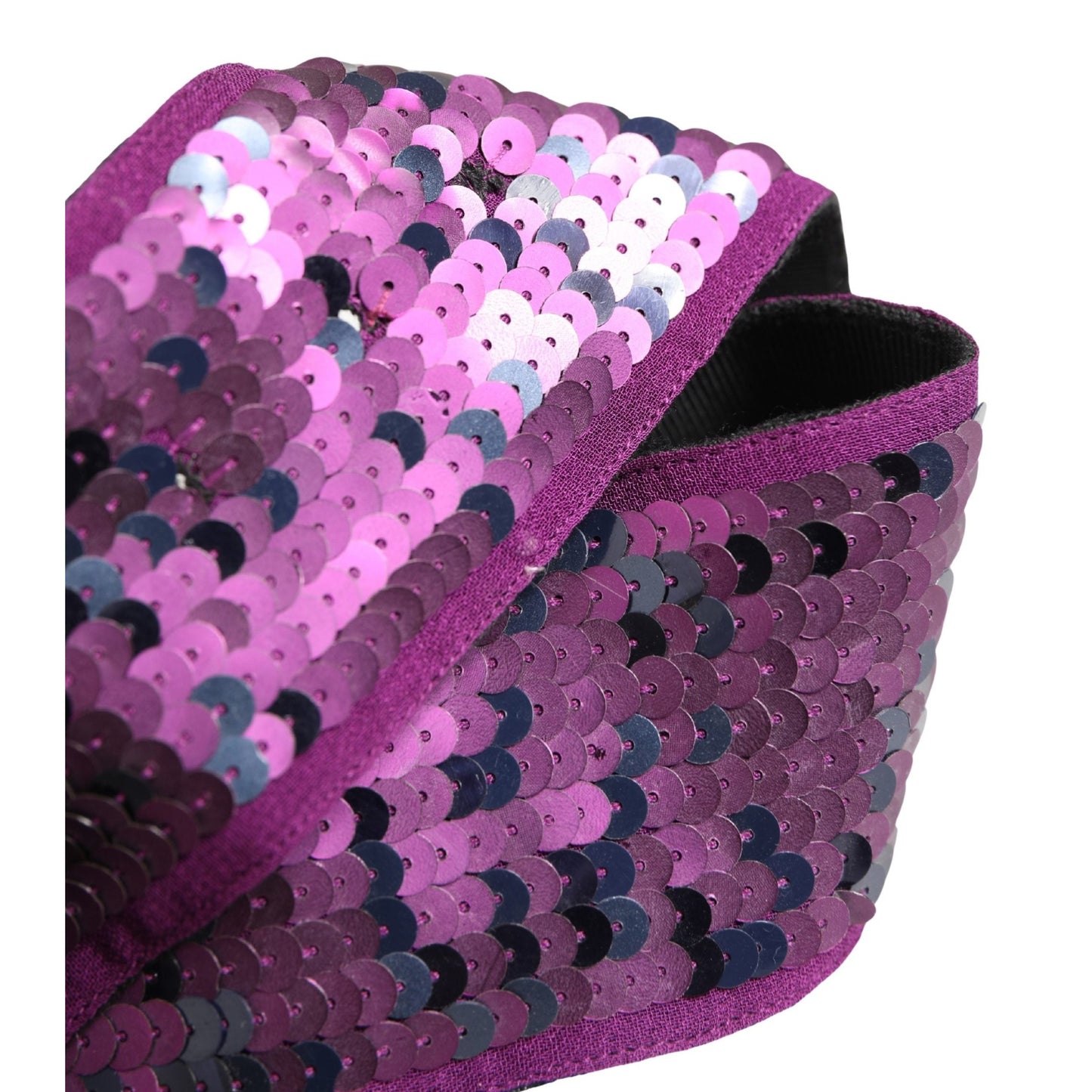 GF Ferre Women Purple Sequined Silver Metal Buckle Belt
