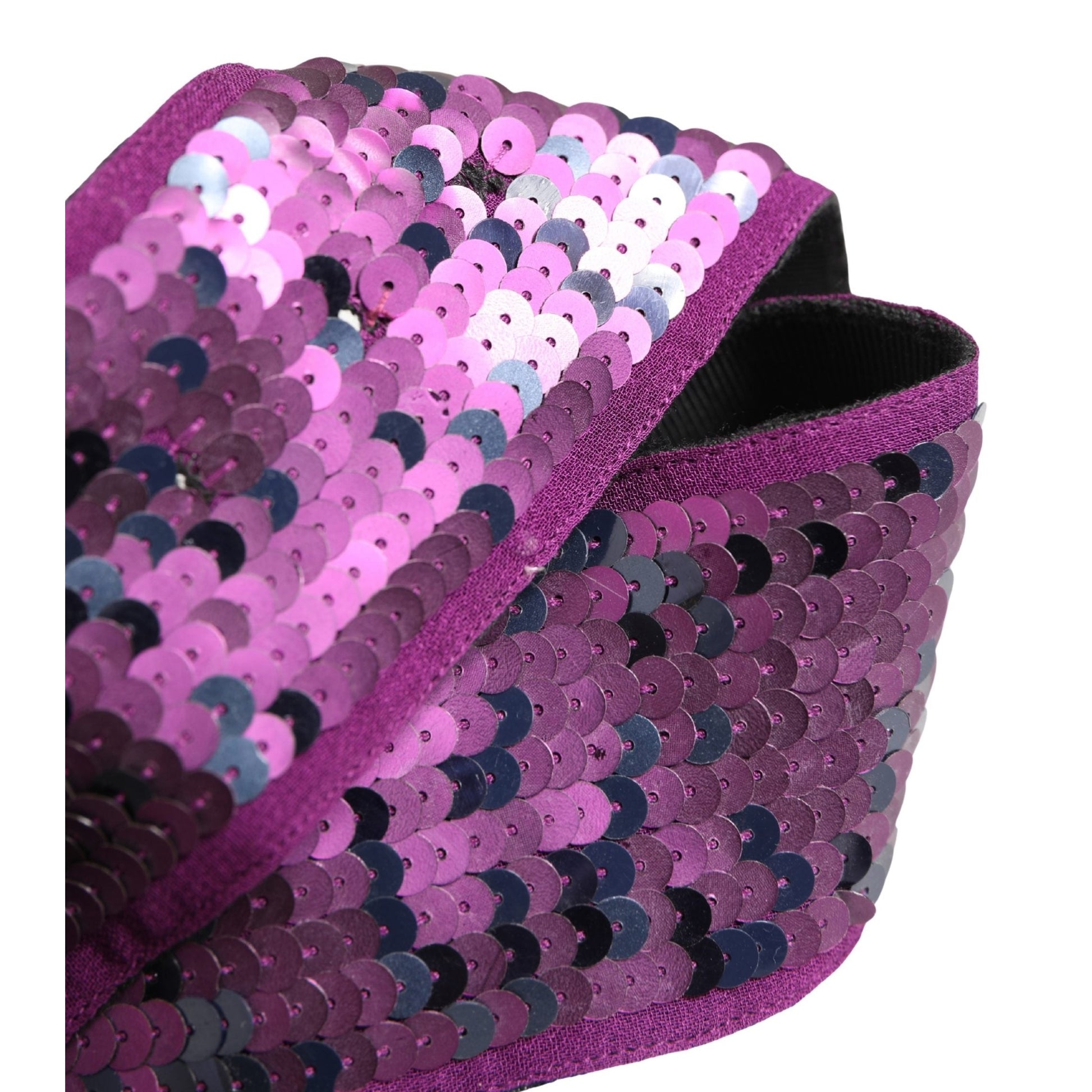 GF Ferre Women Purple Sequined Silver Metal Buckle Belt