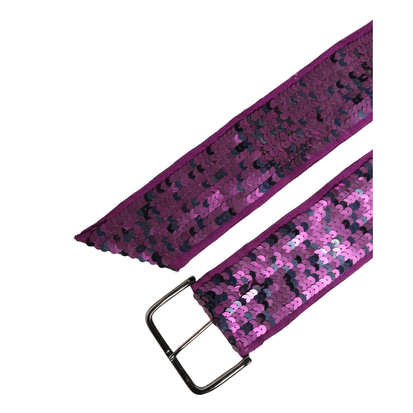 GF Ferre Women Purple Sequined Silver Metal Buckle Belt