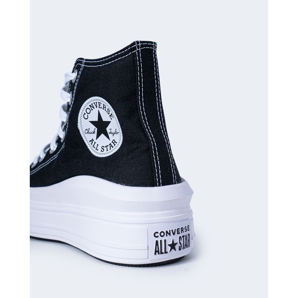 Converse Black Cotton Platform Sneakers Converse