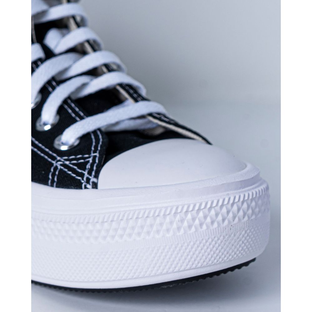 Converse Black Cotton Platform Sneakers Converse