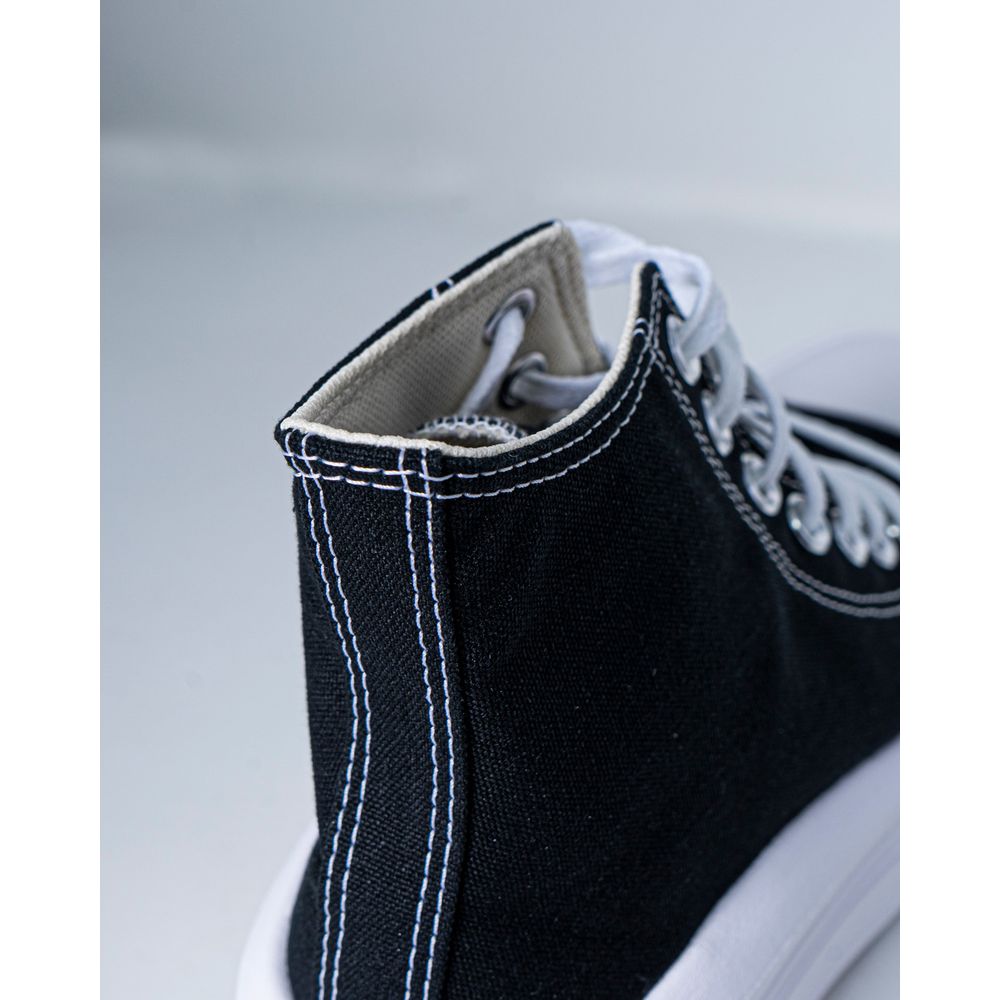 Converse Black Cotton Platform Sneakers Converse