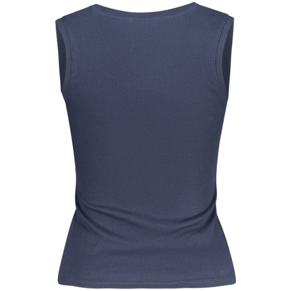 Blue cotton women's tank top by Tommy Hilfiger, featuring a sleeveless design and classic fit.