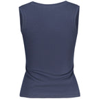 Blue cotton women's tank top by Tommy Hilfiger, featuring a sleeveless design and classic fit.