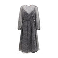Black silk casual dress by Max Mara featuring a relaxed fit and elegant design, displayed on a mannequin.