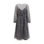 Black silk casual dress by Max Mara featuring a relaxed fit and elegant design, displayed on a mannequin.