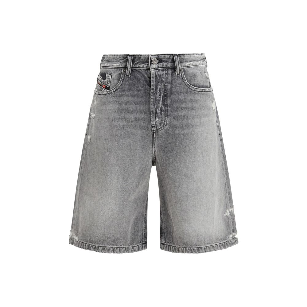 Diesel Gray Cotton Bermuda Shorts Diesel