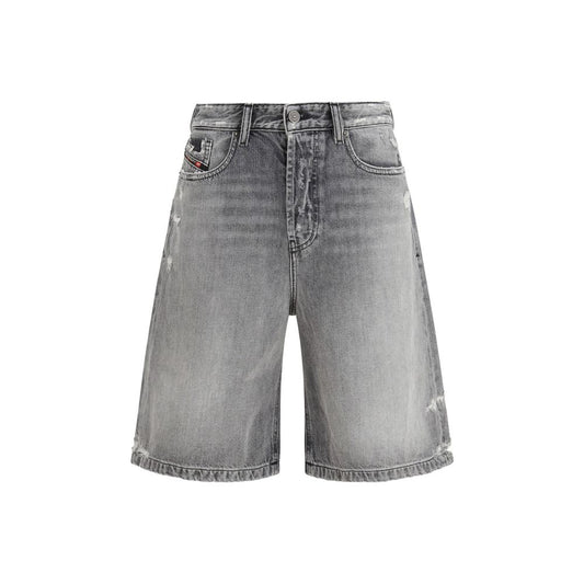 Diesel Gray Cotton Bermuda Shorts Diesel