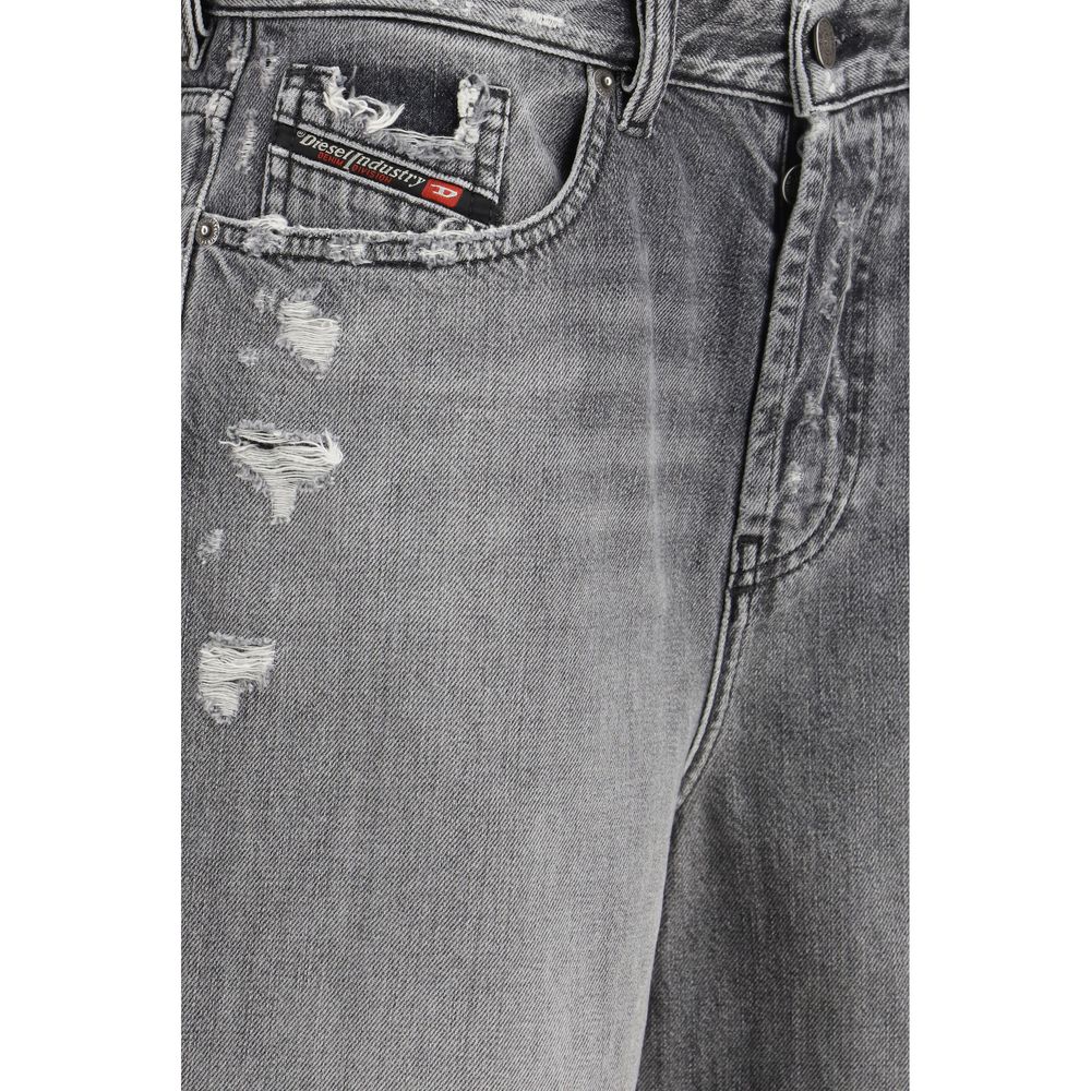Diesel Gray Cotton Bermuda Shorts Diesel