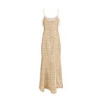 Kristina Ti multicolor viscose casual dress with a relaxed fit and vibrant pattern, displayed on a hanger against a neutral background.