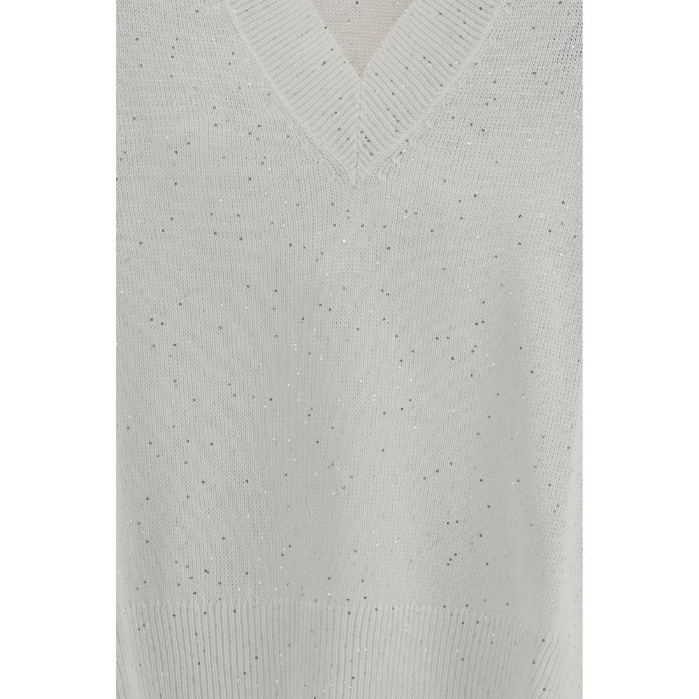 Brunello Cucinelli White Linen T-Shirt Brunello Cucinelli
