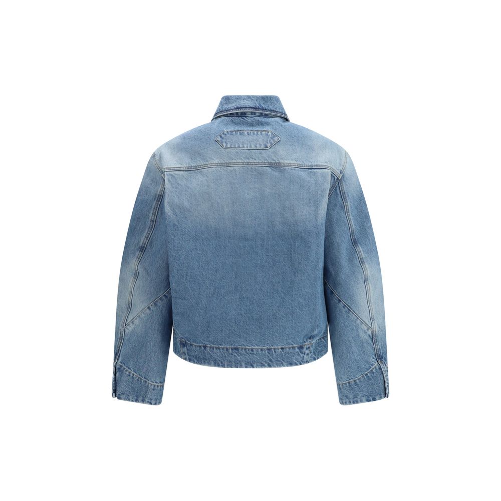 Jacquemus Blue Polyamide Denim Jacket - Eljoys Fashion 