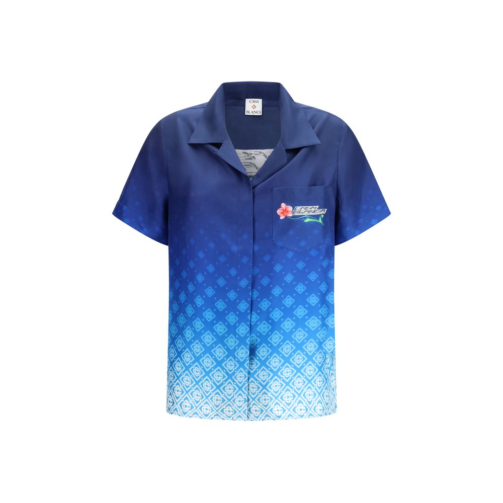 Casablanca Blue Silk Shirt Casablanca