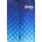 Casablanca blue silk pattern shirt featuring a stylish design, with a tailored fit and elegant fabric texture.