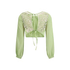 Kristina Ti Bicolor Silk Blouse Kristina Ti
