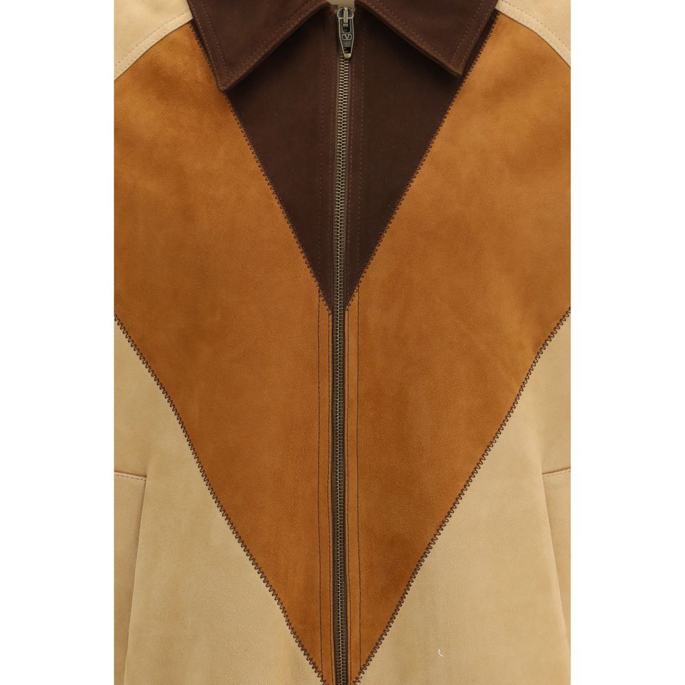 Valentino Brown Goatskin Biker Jacket Valentino