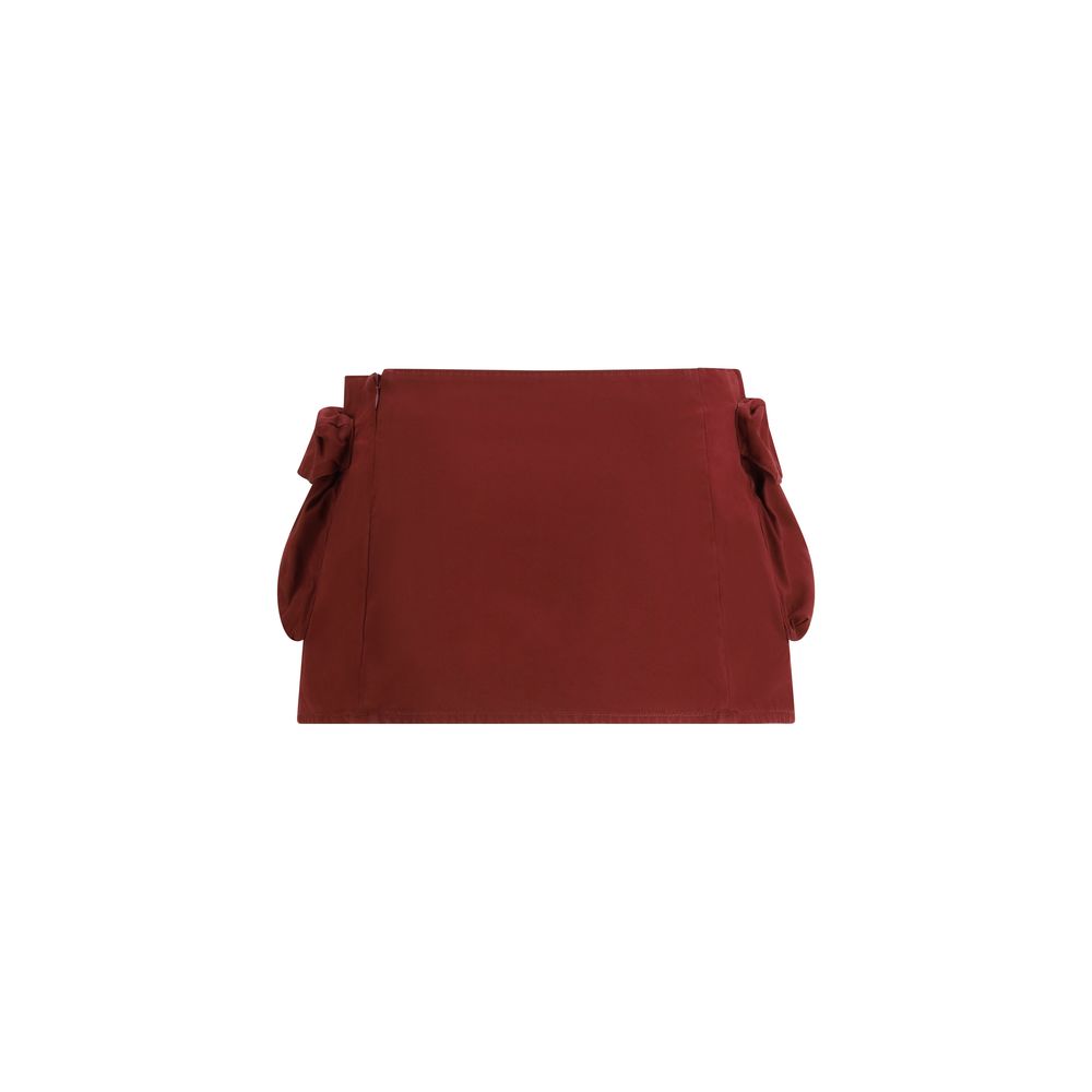 Miu Miu Bordeaux Cotton Mini Skirt Miu Miu