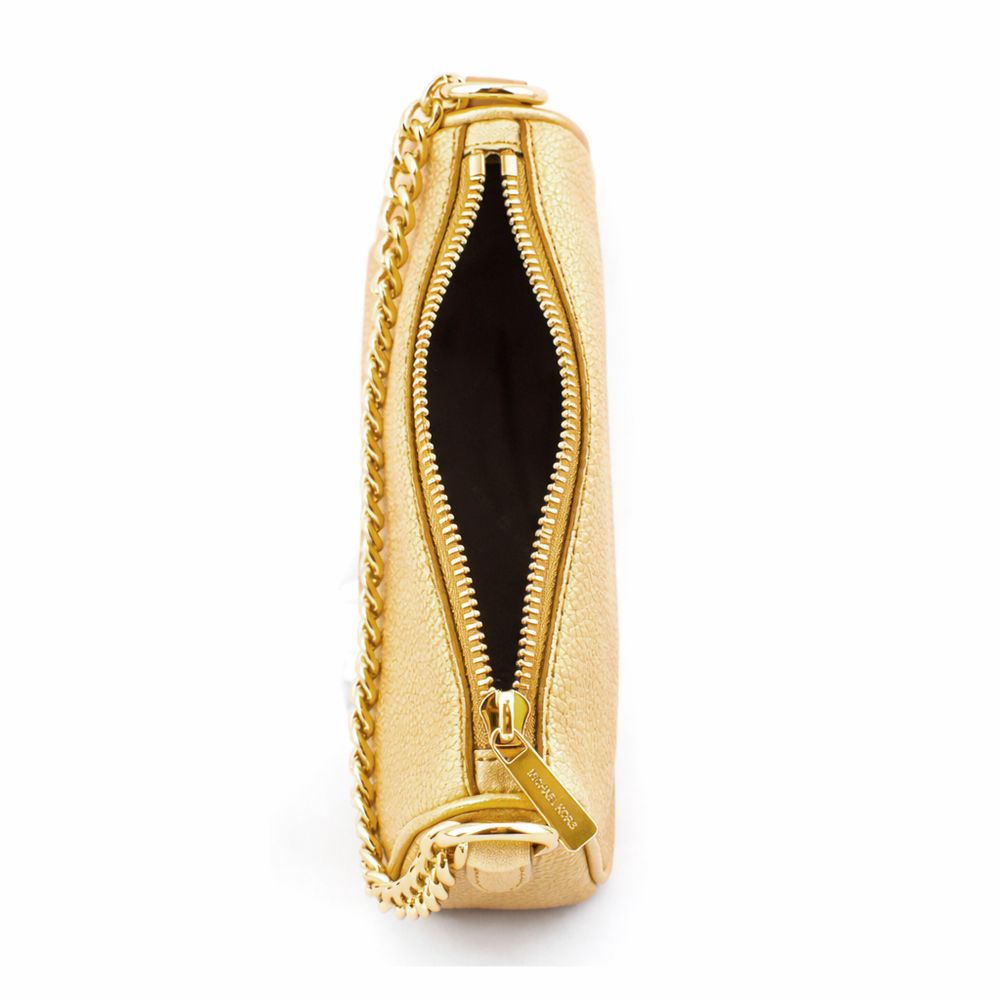 Michael Kors Gold Leather Shoulder Bag Michael Kors