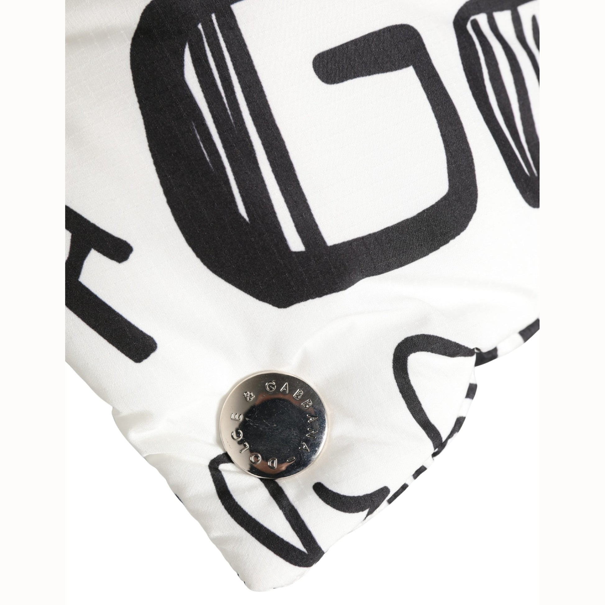 Dolce & Gabbana White Logo Print Whole Head Wrap Capello Hat