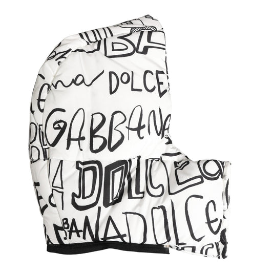Dolce & Gabbana White Logo Print Whole Head Wrap Capello Hat
