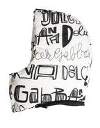 Dolce & Gabbana White Logo Print Whole Head Wrap Capello Hat