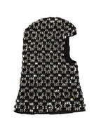 Dolce & Gabbana Black Wool Crystal Embellished Balaclava Hat - Eljoys Fashion 