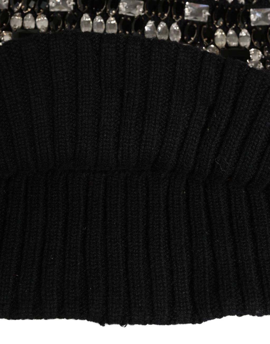 Dolce & Gabbana Black Wool Crystal Embellished Balaclava Hat - Eljoys Fashion 