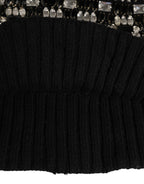 Dolce & Gabbana Black Wool Crystal Embellished Balaclava Hat - Eljoys Fashion 