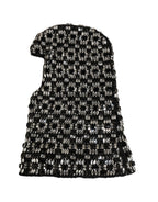 Dolce & Gabbana Black Wool Crystal Embellished Balaclava Hat - Eljoys Fashion 