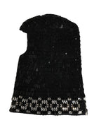 Dolce & Gabbana Black Wool Crystal Embellished Balaclava Hat - Eljoys Fashion 