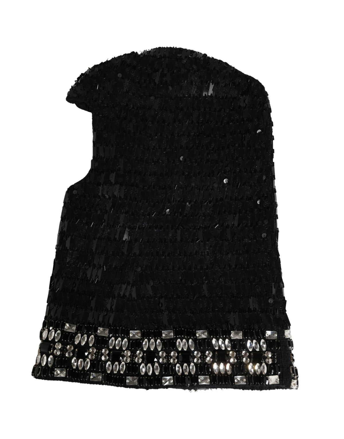 Dolce & Gabbana Black Wool Crystal Embellished Balaclava Hat - Eljoys Fashion 