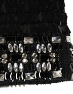Dolce & Gabbana Black Wool Crystal Embellished Balaclava Hat - Eljoys Fashion 