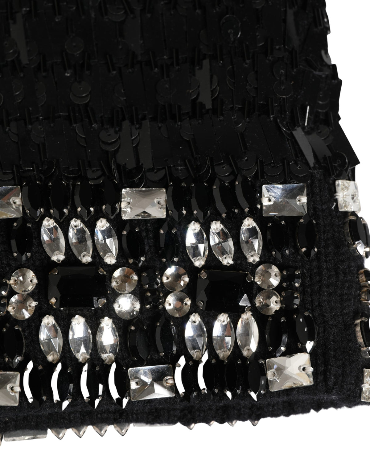 Dolce & Gabbana Black Wool Crystal Embellished Balaclava Hat - Eljoys Fashion 