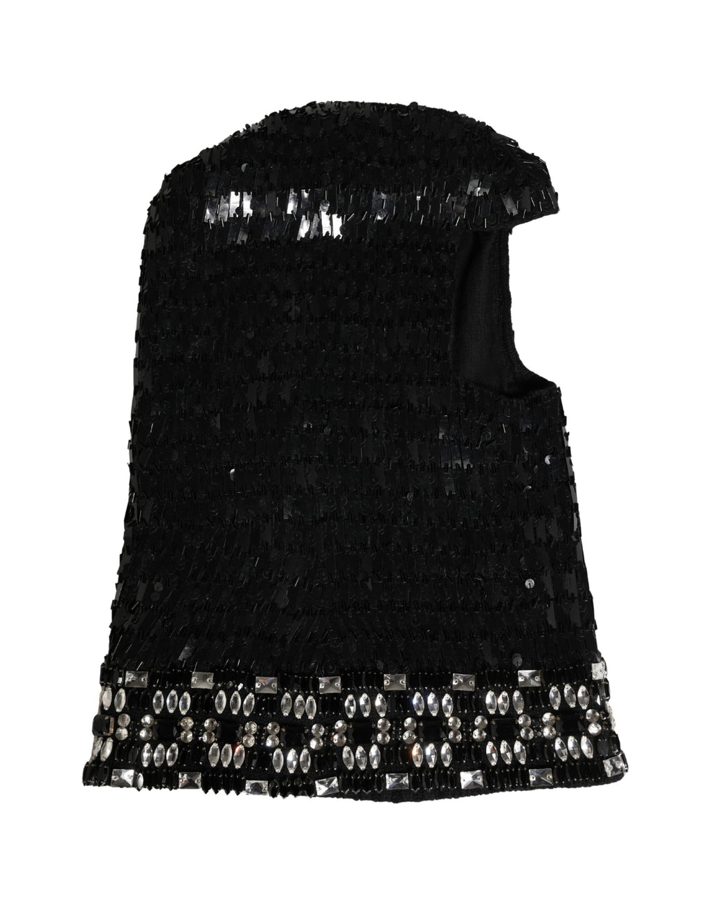 Dolce & Gabbana Black Wool Crystal Embellished Balaclava Hat - Eljoys Fashion 