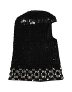 Dolce & Gabbana Black Wool Crystal Embellished Balaclava Hat - Eljoys Fashion 