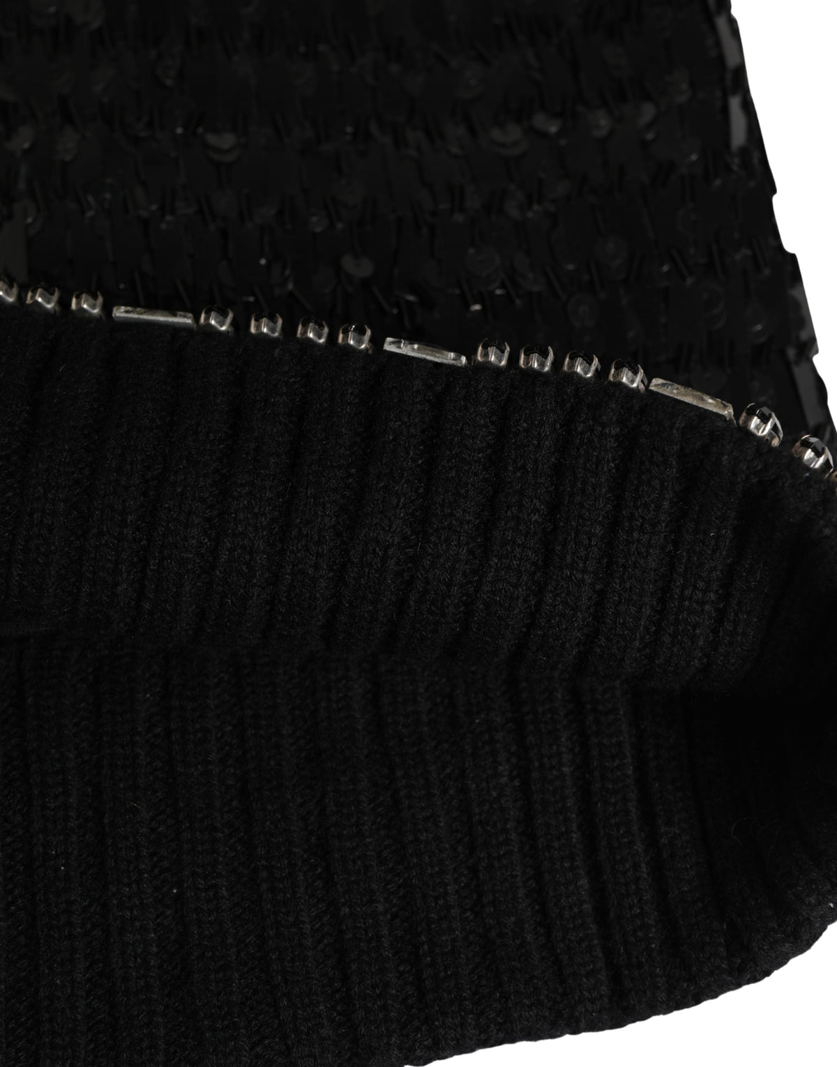 Dolce & Gabbana Black Wool Crystal Embellished Balaclava Hat - Eljoys Fashion 