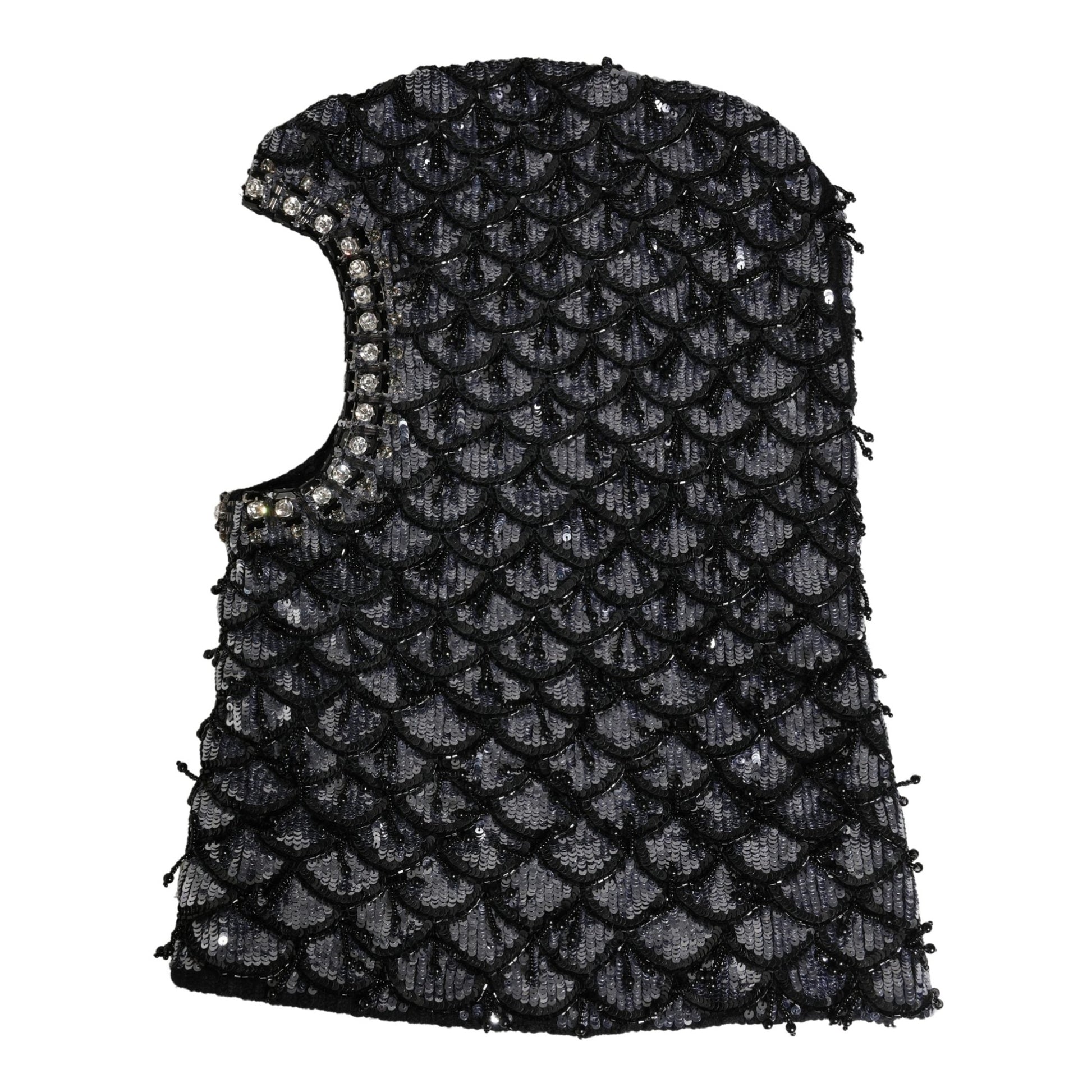 Dolce & Gabbana Black Wool Crystal Embellished Balaclava Hat
