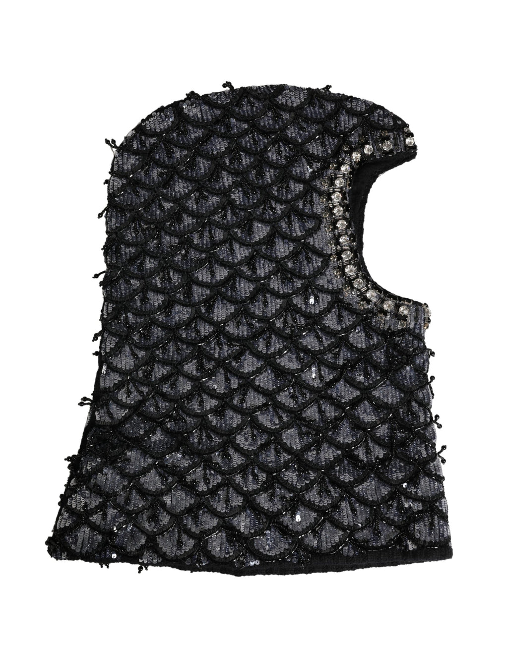 Dolce & Gabbana Black Wool Crystal Embellished Balaclava Hat - Eljoys Fashion 