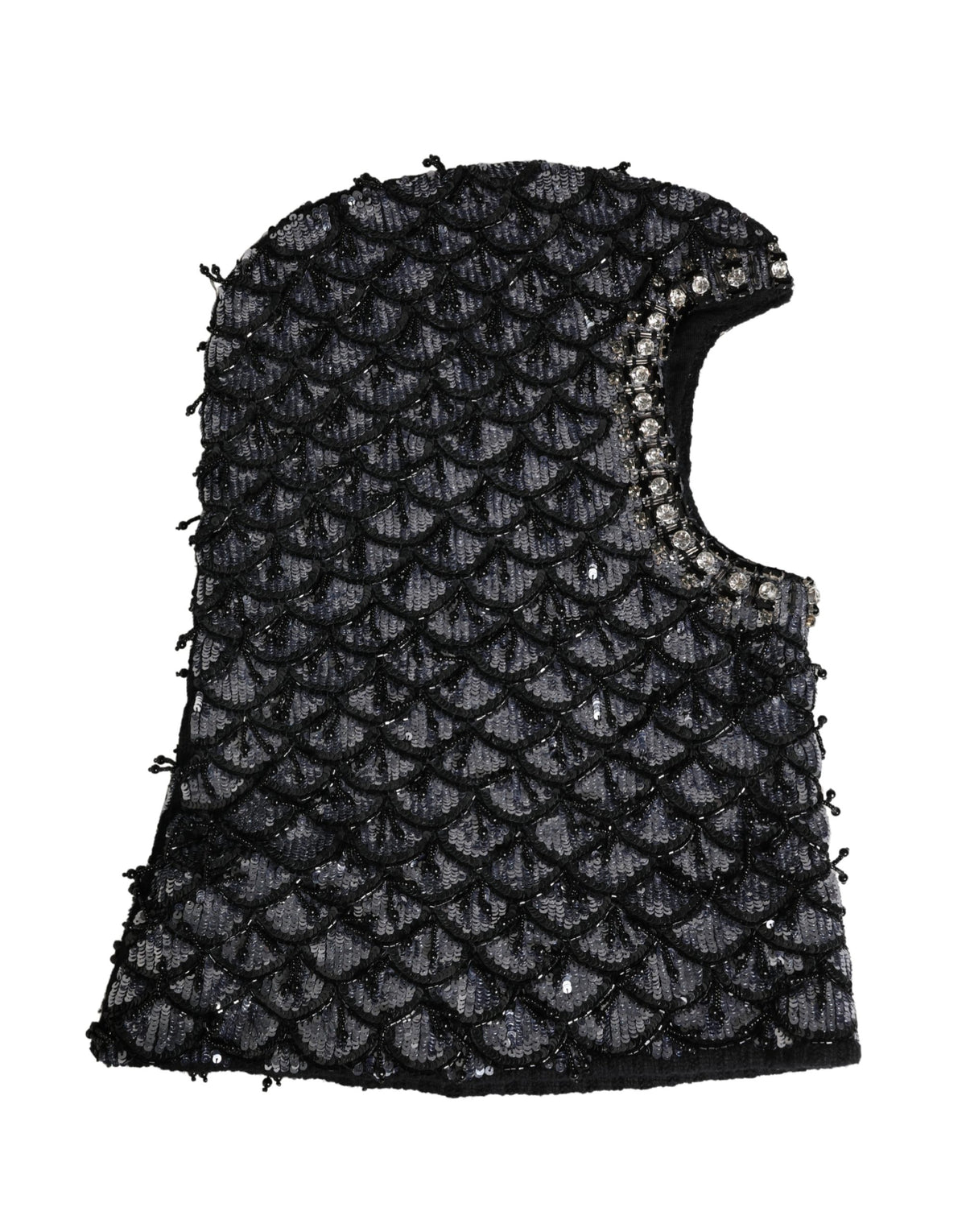 Dolce & Gabbana Black Wool Crystal Embellished Balaclava Hat - Eljoys Fashion 