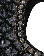 Dolce & Gabbana Black Wool Crystal Embellished Balaclava Hat - Eljoys Fashion 