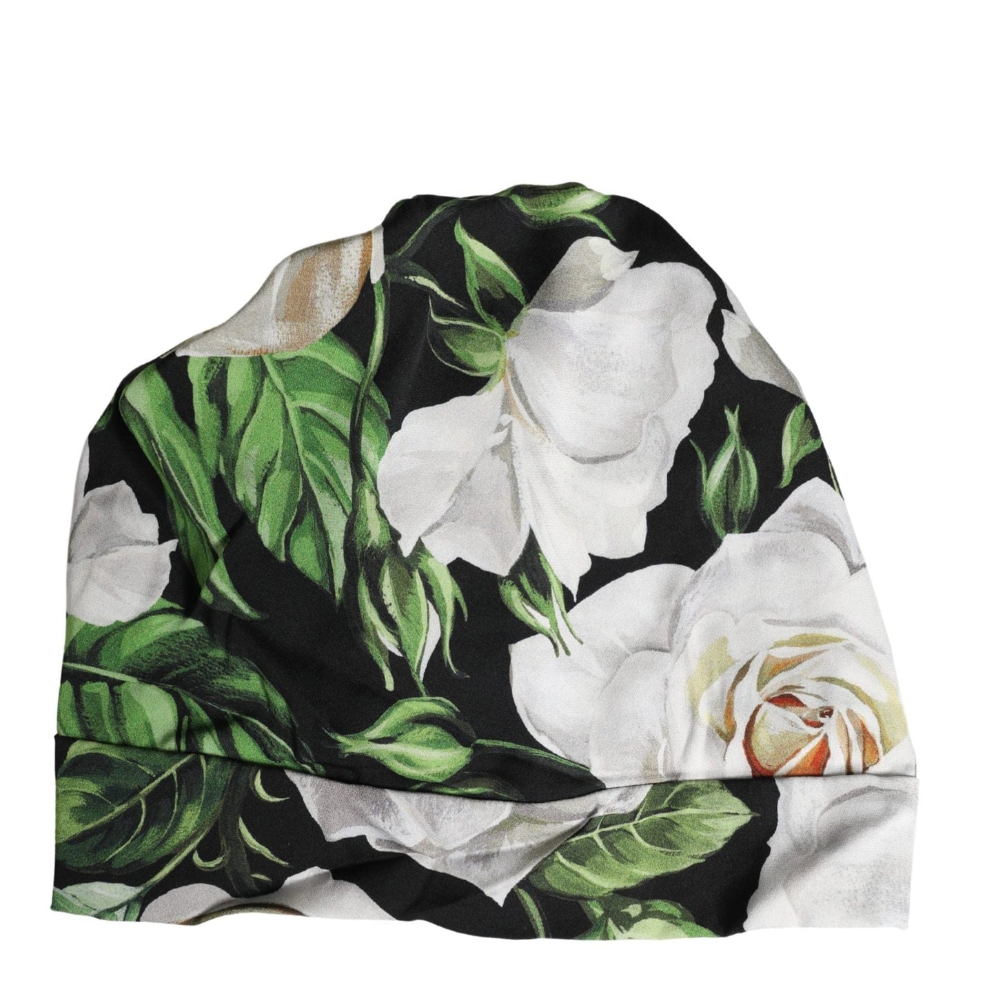 Dolce & Gabbana Black Floral Motif Turban Headwear Women Hat