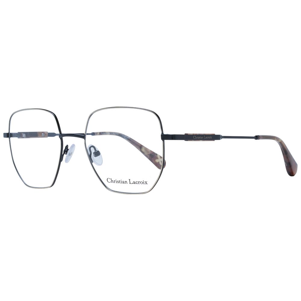 Christian Lacroix Black Stainless Steel Glasses Frames