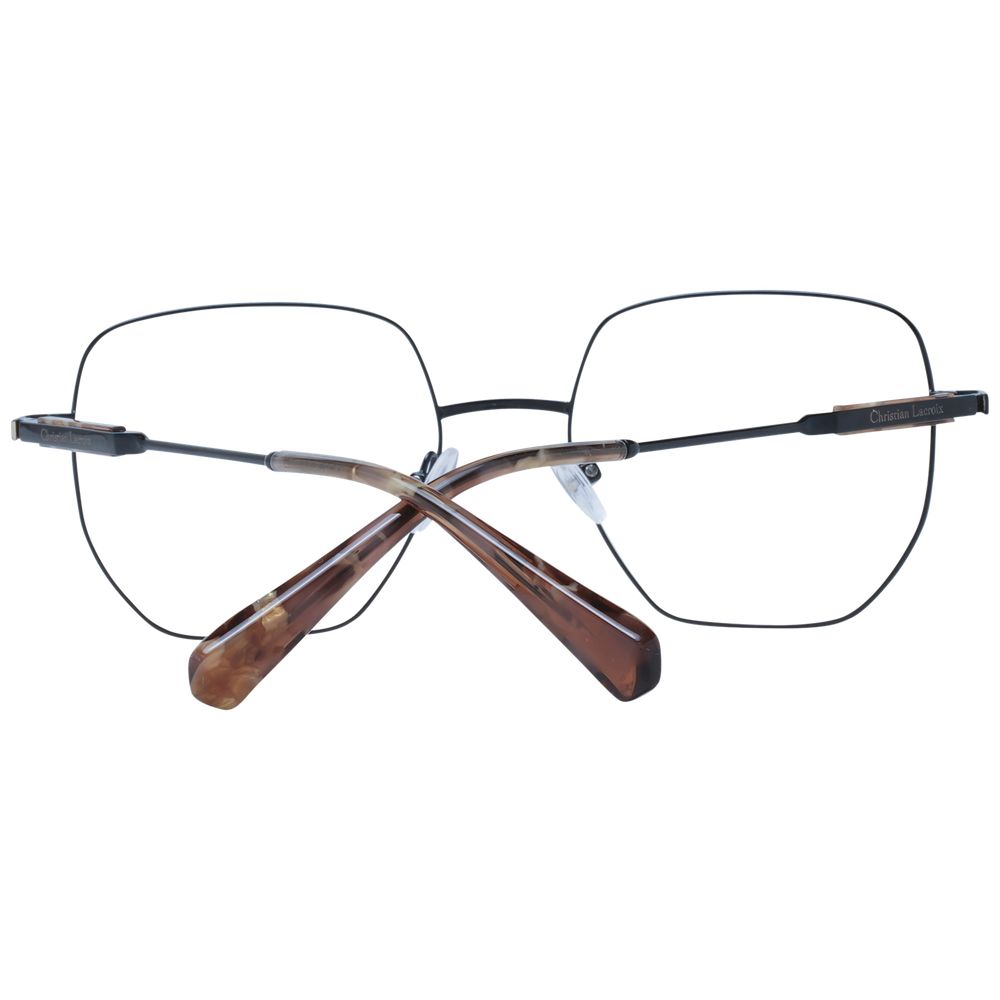 Christian Lacroix Black Stainless Steel Glasses Frames