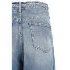 Haikure Blue Cotton Relaxed Fit Jeans