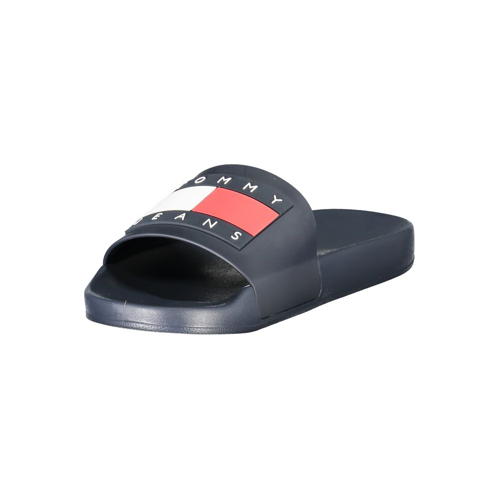 Tommy Hilfiger men's blue polyurethane slipper with slip-on design and cushioned sole, ideal for casual indoor wear.