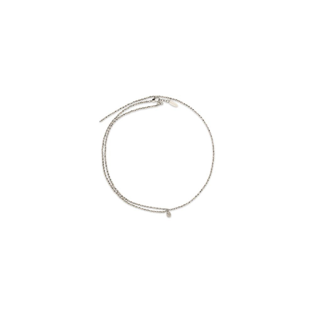Brunello Cucinelli silver metal necklace with a sleek, modern design, featuring a smooth chain and minimalist style.