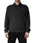 Dolce & Gabbana Black Wool Logo Full Zip Men Bomber Jacket - Eljoys Fashion 