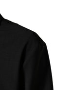 Dolce & Gabbana Black Wool Logo Full Zip Men Bomber Jacket - Eljoys Fashion 